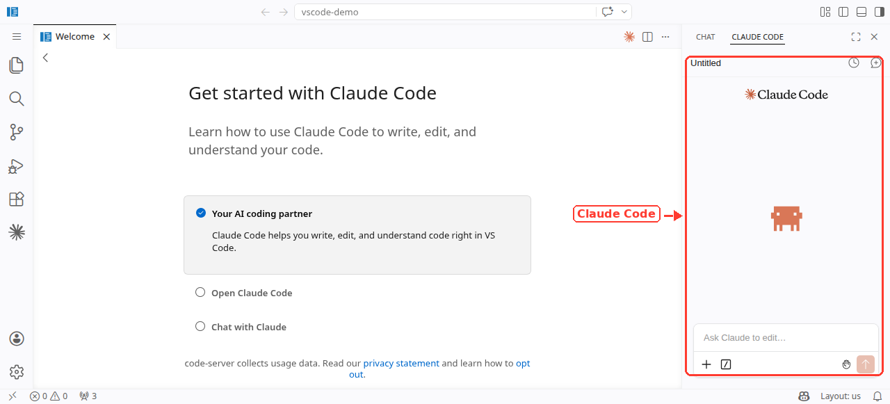 Chat Panel של Claude Code